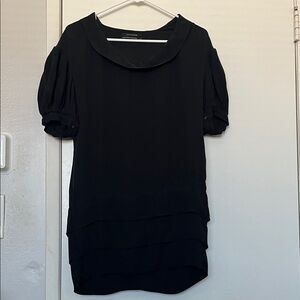 Club Monaco Black Silk Layered Blouse